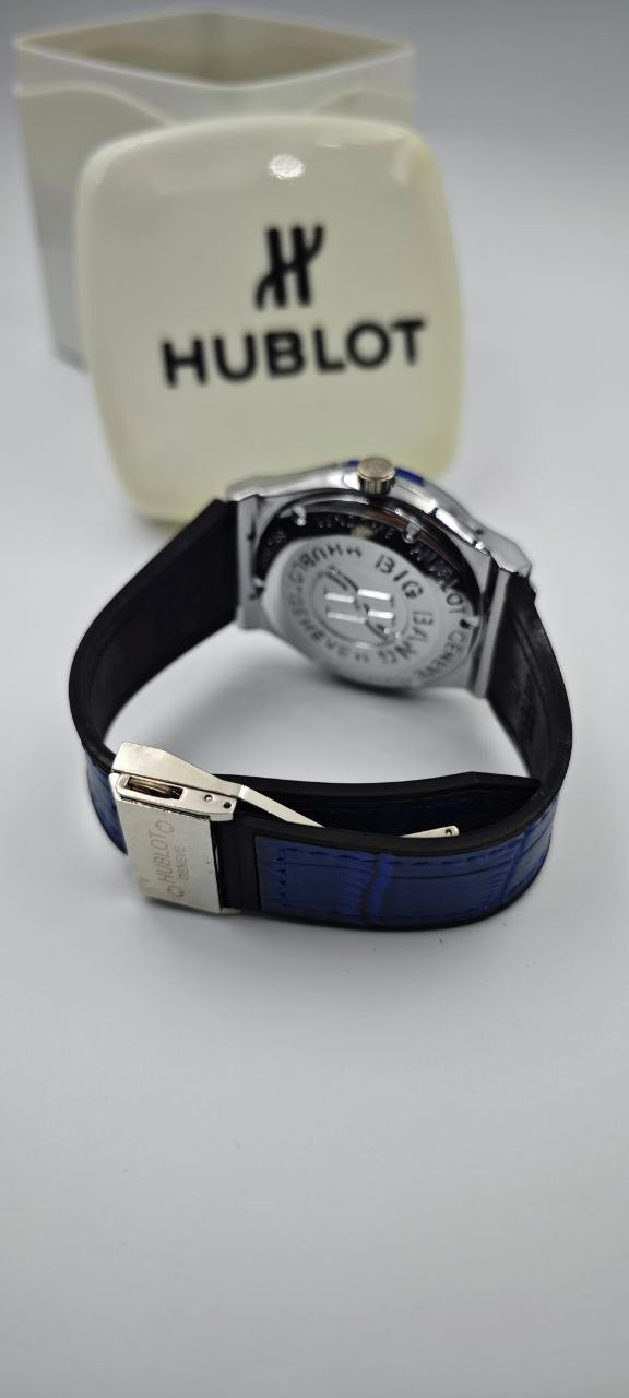 HUBLOT GENEVE PLASTİK KORDON MAVİ SAAT