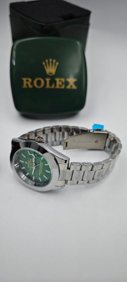 ROLEX DIŞI GÜMÜŞ İÇİ YEŞİL SAAT