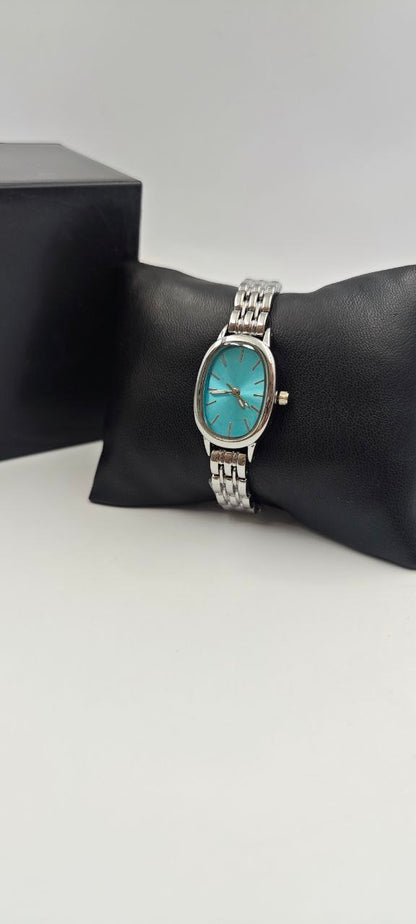 BAYAN YUVARLAK TURKUAZ SAAT