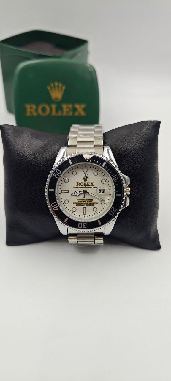 ROLEX SUBMARİNA DIŞI GÜMÜŞ İÇİ BEYAZ SAAT