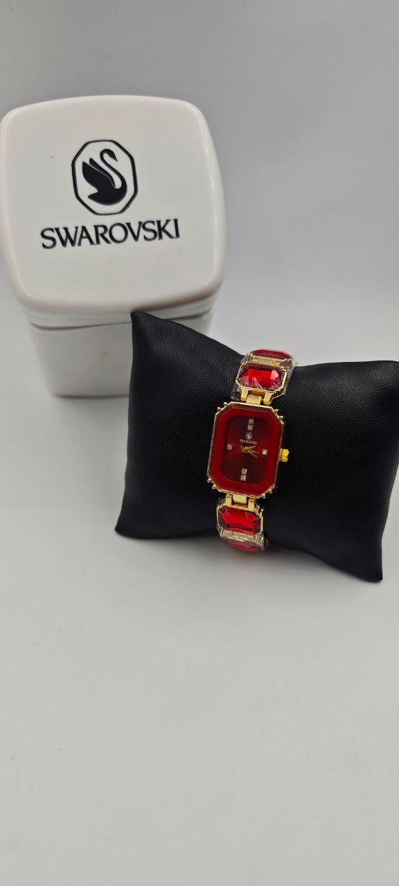 SWAROVSKİ KIRMIZI BAYAN SAAT