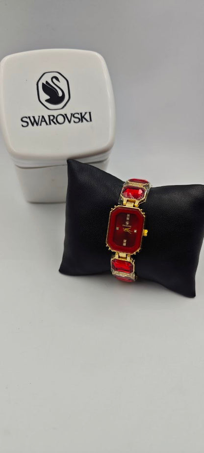 SWAROVSKİ KIRMIZI BAYAN SAAT