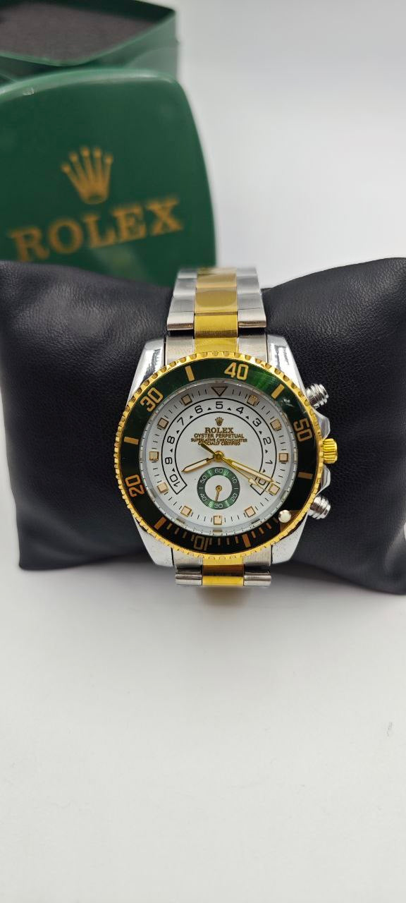 ROLEX YACH-T MASTER ÇİFT RENK İÇİ YEŞİL-BEYAZ SAAT