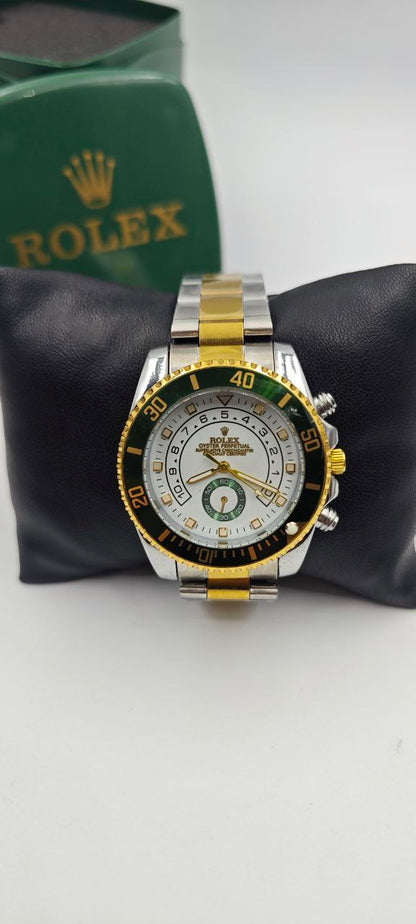 ROLEX YACH-T MASTER ÇİFT RENK İÇİ YEŞİL-BEYAZ SAAT