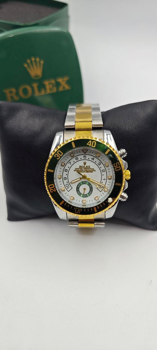ROLEX YACH-T MASTER ÇİFT RENK İÇİ YEŞİL-BEYAZ SAAT