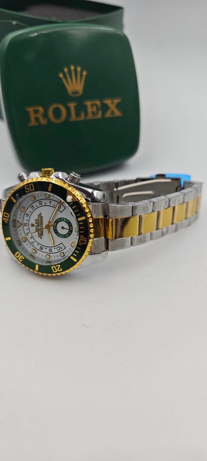 ROLEX YACH-T MASTER ÇİFT RENK İÇİ YEŞİL-BEYAZ SAAT