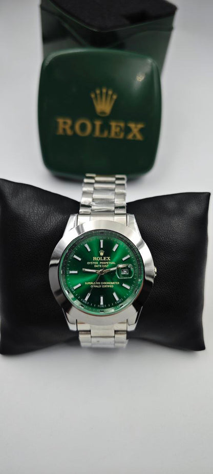 ROLEX DIŞI GÜMÜŞ İÇİ YEŞİL SAAT