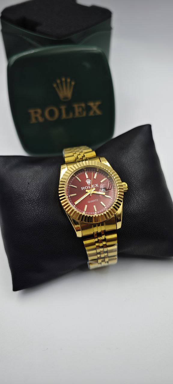 ROLEX DAYTJUST BAYAN DIŞI ALTIN İÇİ KIRMIZI