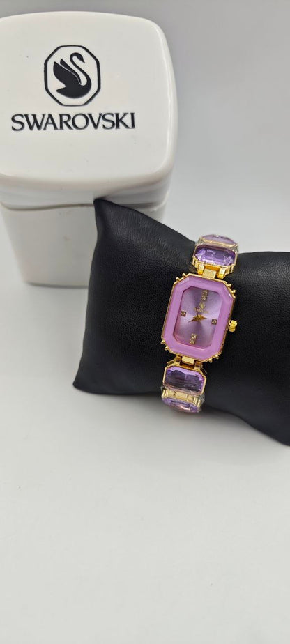 SWAROVSKİ MOR BAYAN SAAT