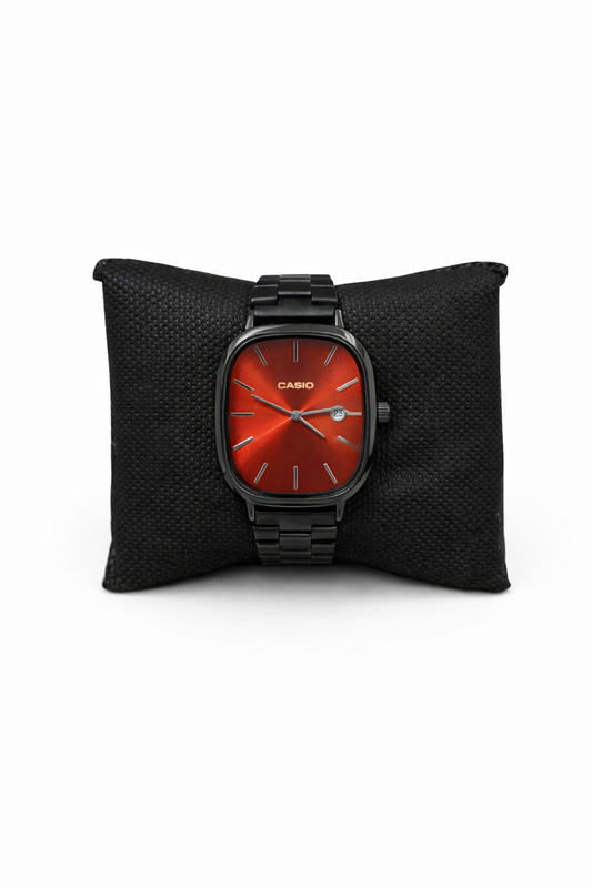 CASIO VİNTAGE DIŞI SİYAH İÇİ KIRMIZI SAAT