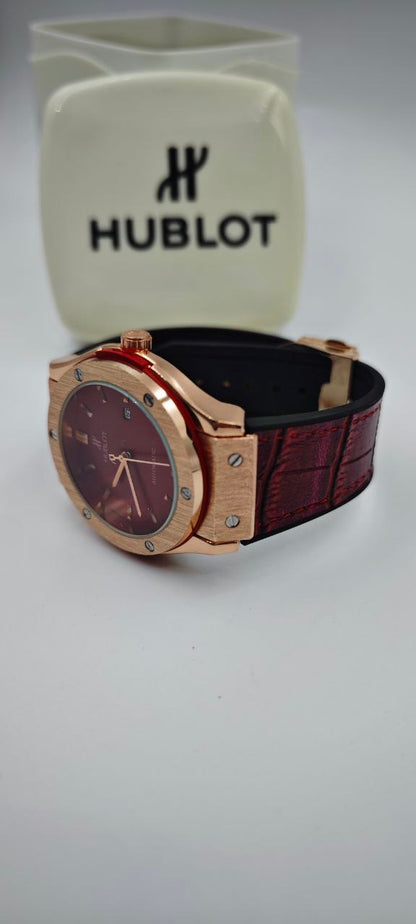 HUBLOT GENEVE PLASTİK KORDON KIRMIZI SAAT