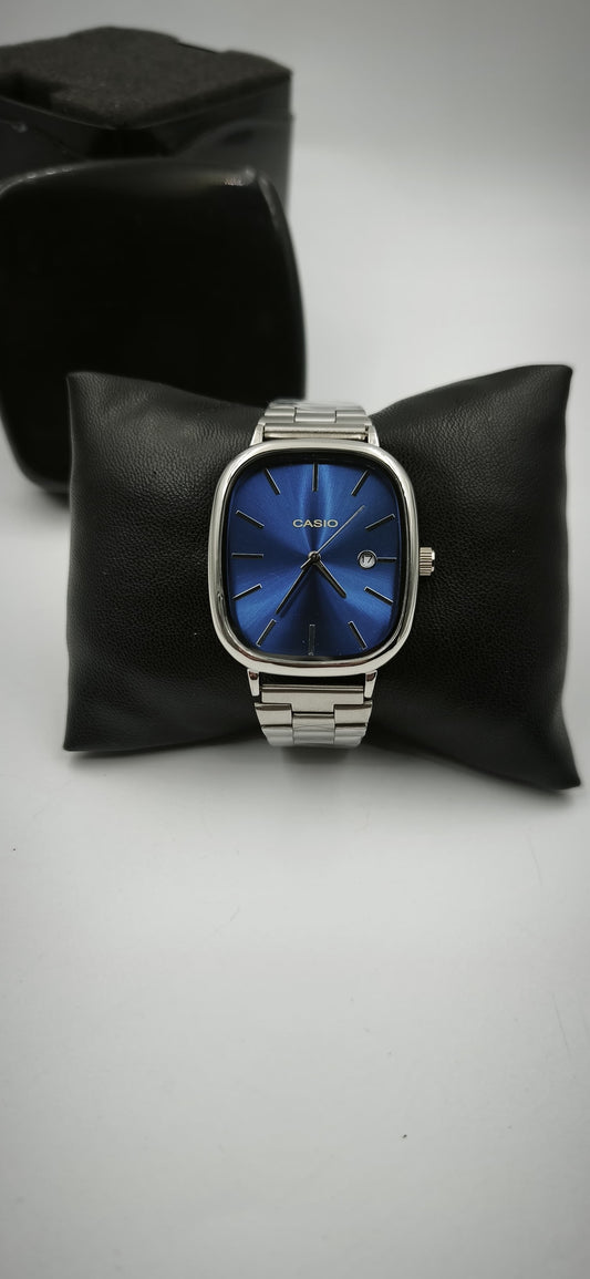 CASİO VİNTAGE DIŞI GÜMÜŞ İÇİ MAVİ SAAT