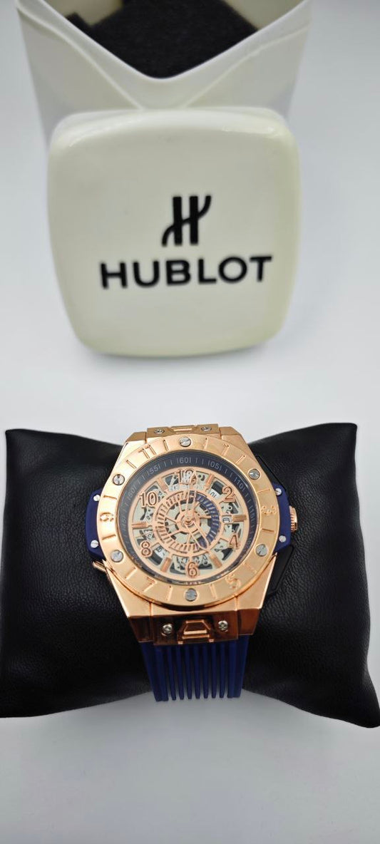 HUBLOT GENEVE PLASTİK KORDON GOLD-LACİVERT SAAT