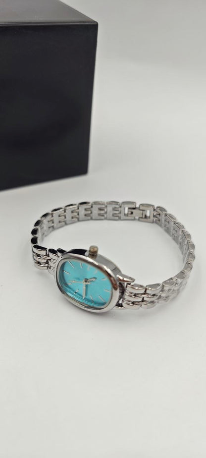 BAYAN YUVARLAK TURKUAZ SAAT