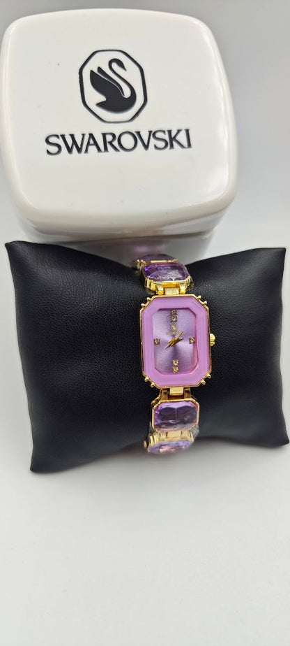SWAROVSKİ MOR BAYAN SAAT