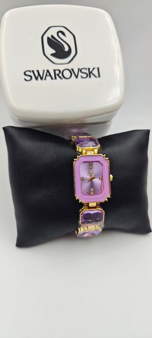 SWAROVSKİ MOR BAYAN SAAT