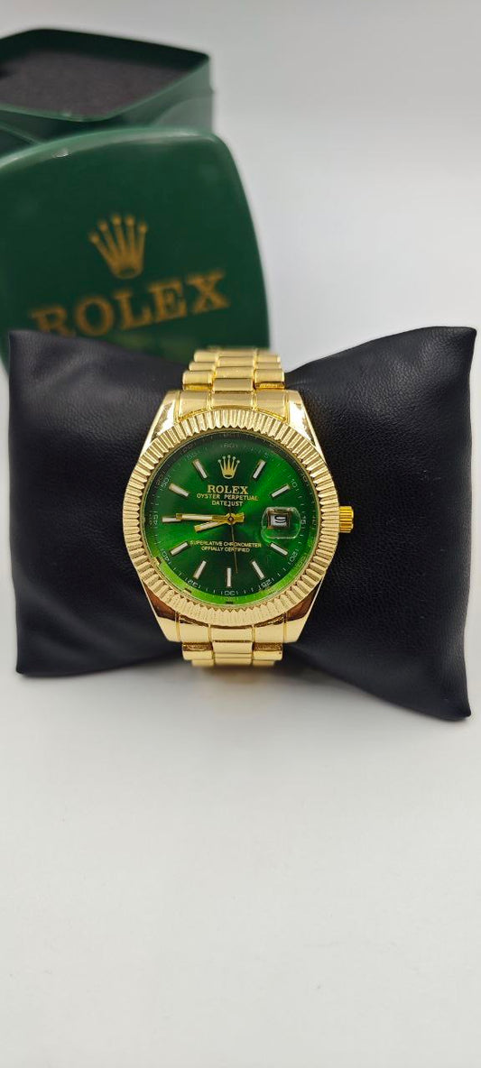 ROLEX DIŞI ALTIN İÇİ YEŞİL SAAT