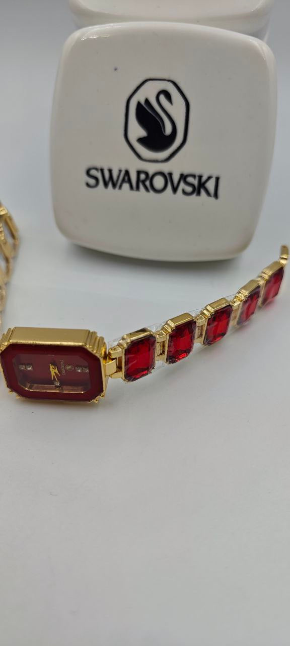 SWAROVSKİ KIRMIZI BAYAN SAAT