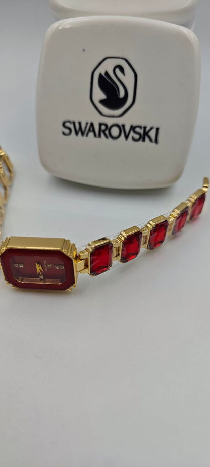 SWAROVSKİ KIRMIZI BAYAN SAAT