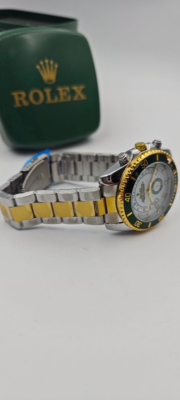 ROLEX YACH-T MASTER ÇİFT RENK İÇİ YEŞİL-BEYAZ SAAT